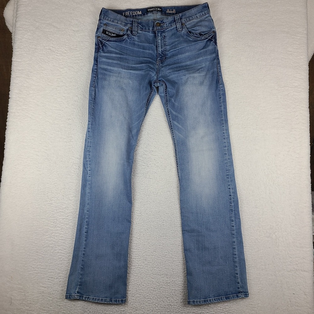 Howitzer Patriot Jeans Mens 36x36 Blue Boot Cut Light Wash Freedom‎ Tactical